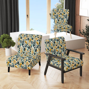 Yellow And Teal Natural Botanical Harmony - Bohemian Arm Chair